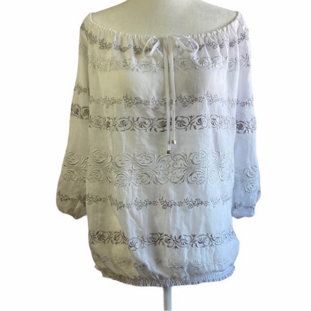 WHBM Blouse with Silver Lining